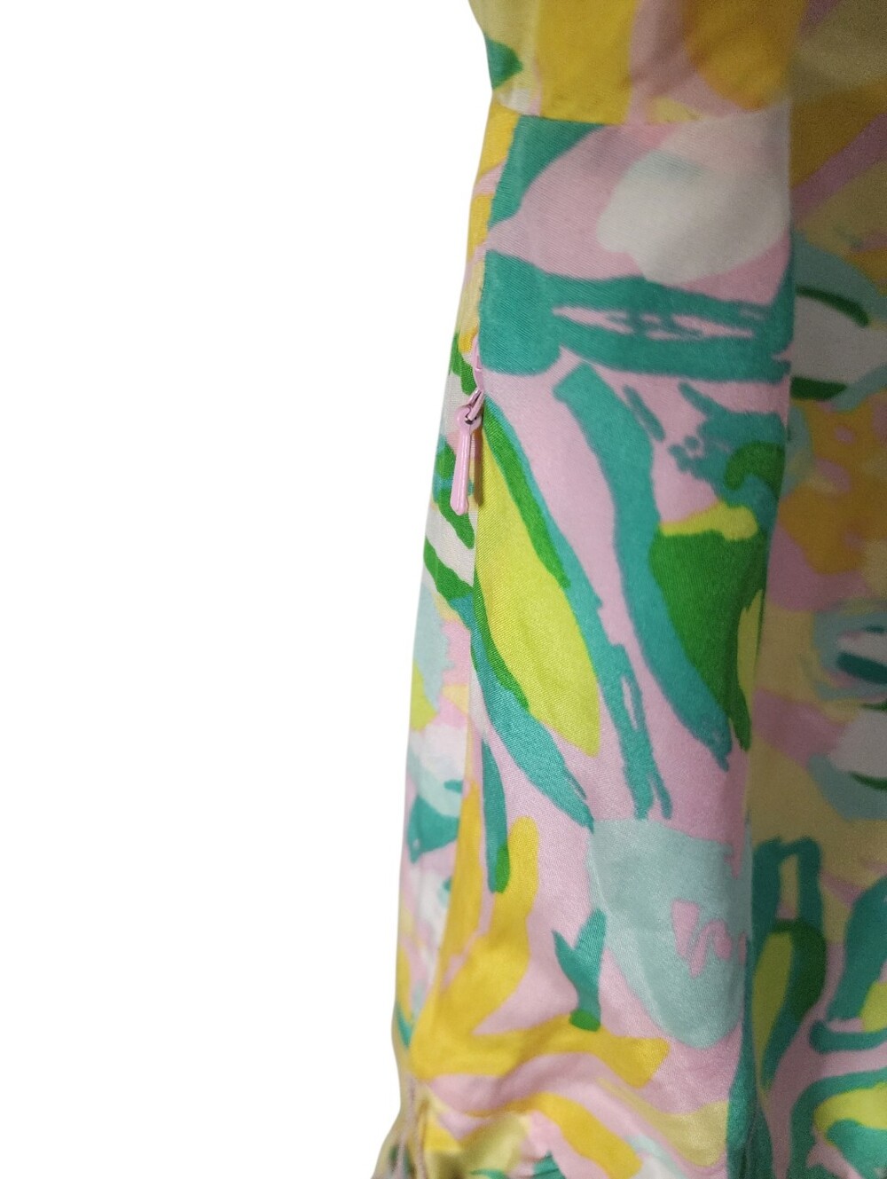 Lilly Pulitzer Silk Cotton Pastel Floral Belted Shirt Dress Size 8 - Picture 8 of 11
